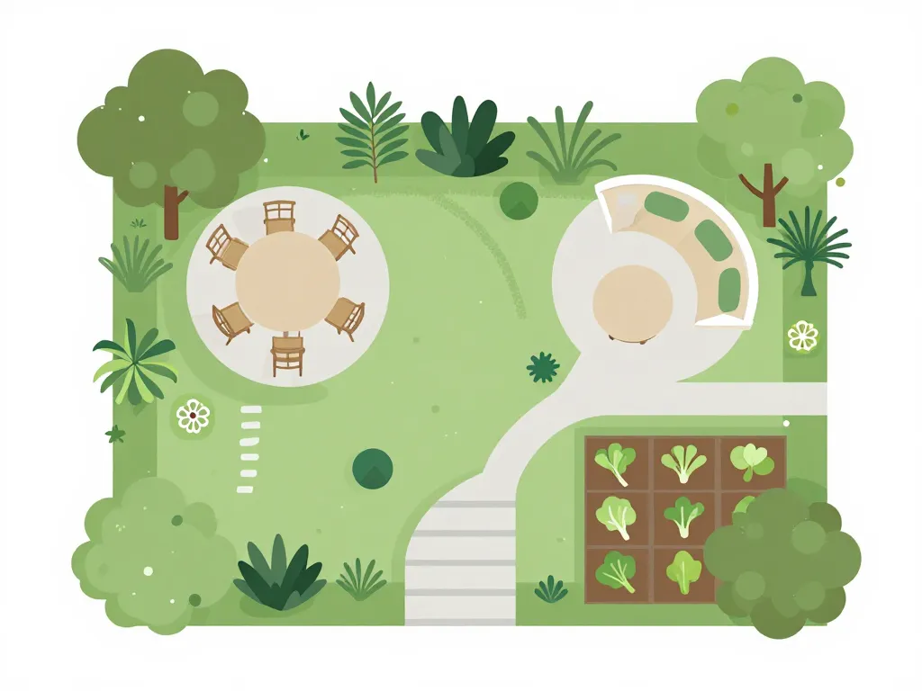 aménager un petit jardin de 50m2 plan structuré zones circulation
