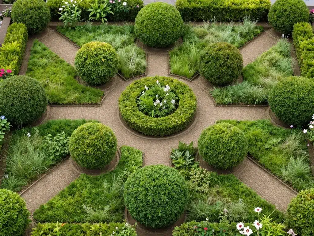 arbuste boule décor jardin graphique