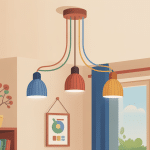 branchement luminaire 3 fils au plafond, fils bleu marron vert-jaune