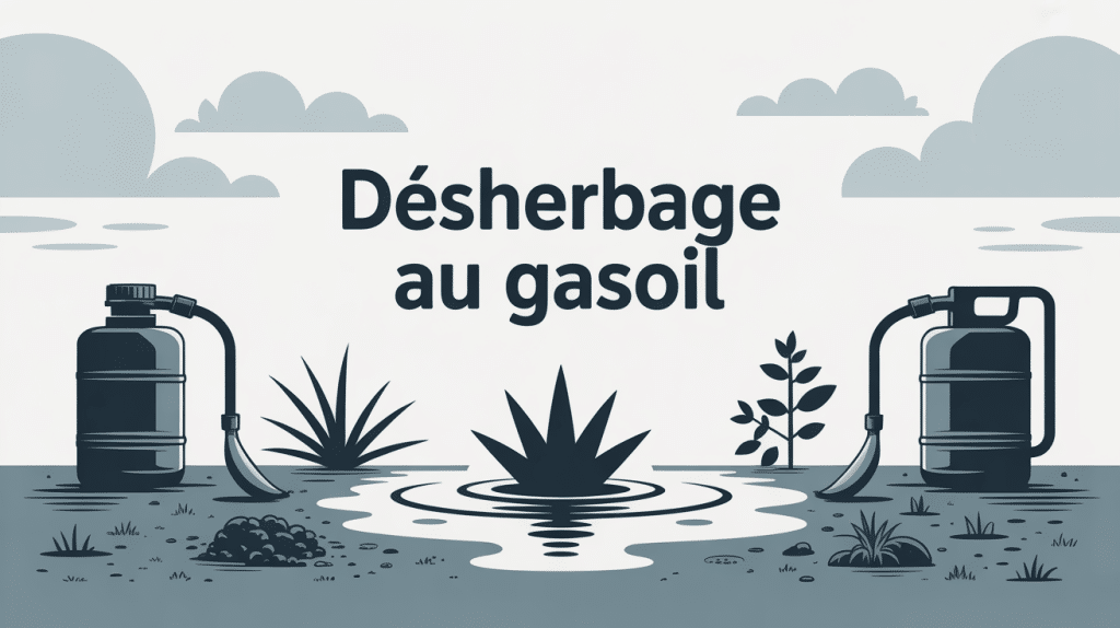 désherber au gasoil illustration dangers jardin