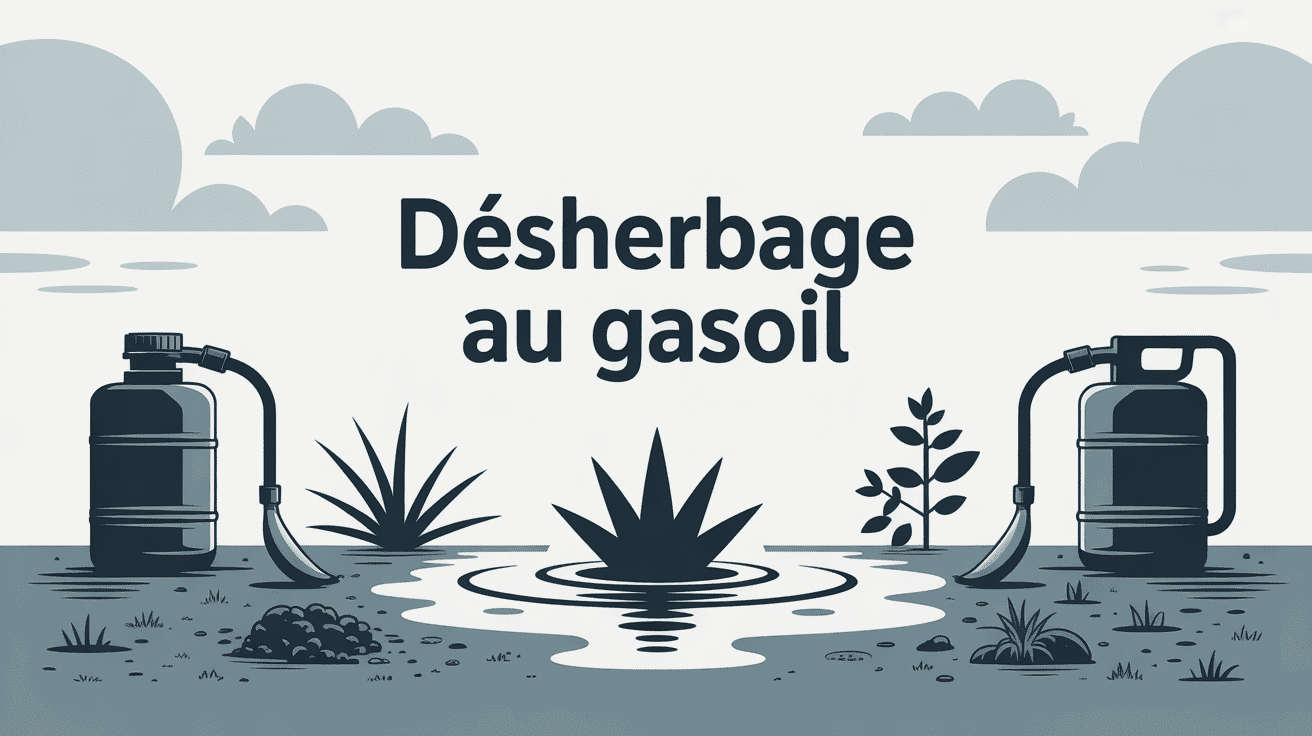 désherber au gasoil illustration dangers jardin