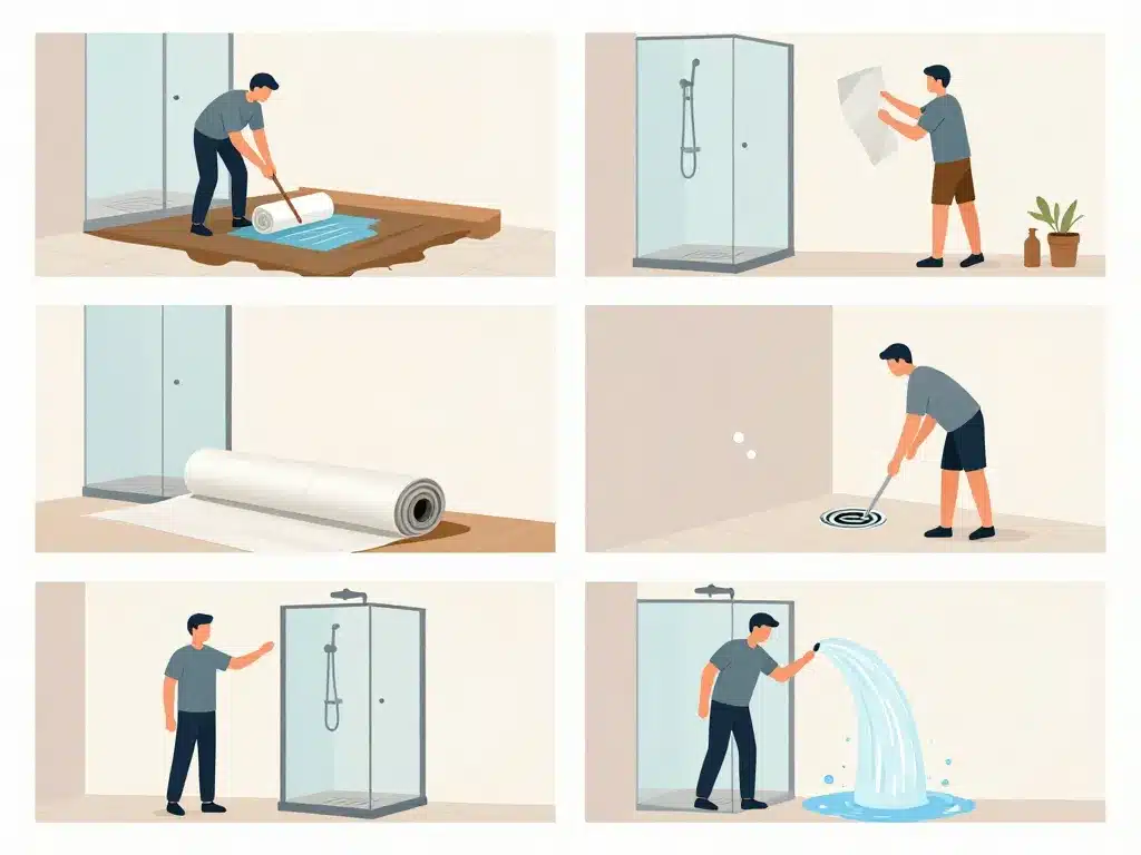 étapes douche italienne étanchéité schéma