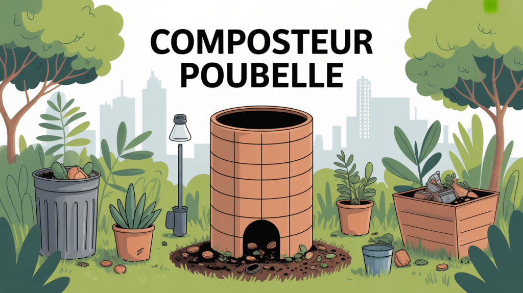 Fabriquer un composteur avec une poubelle dans un jardin urbain