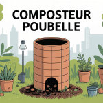 Fabriquer un composteur avec une poubelle dans un jardin urbain