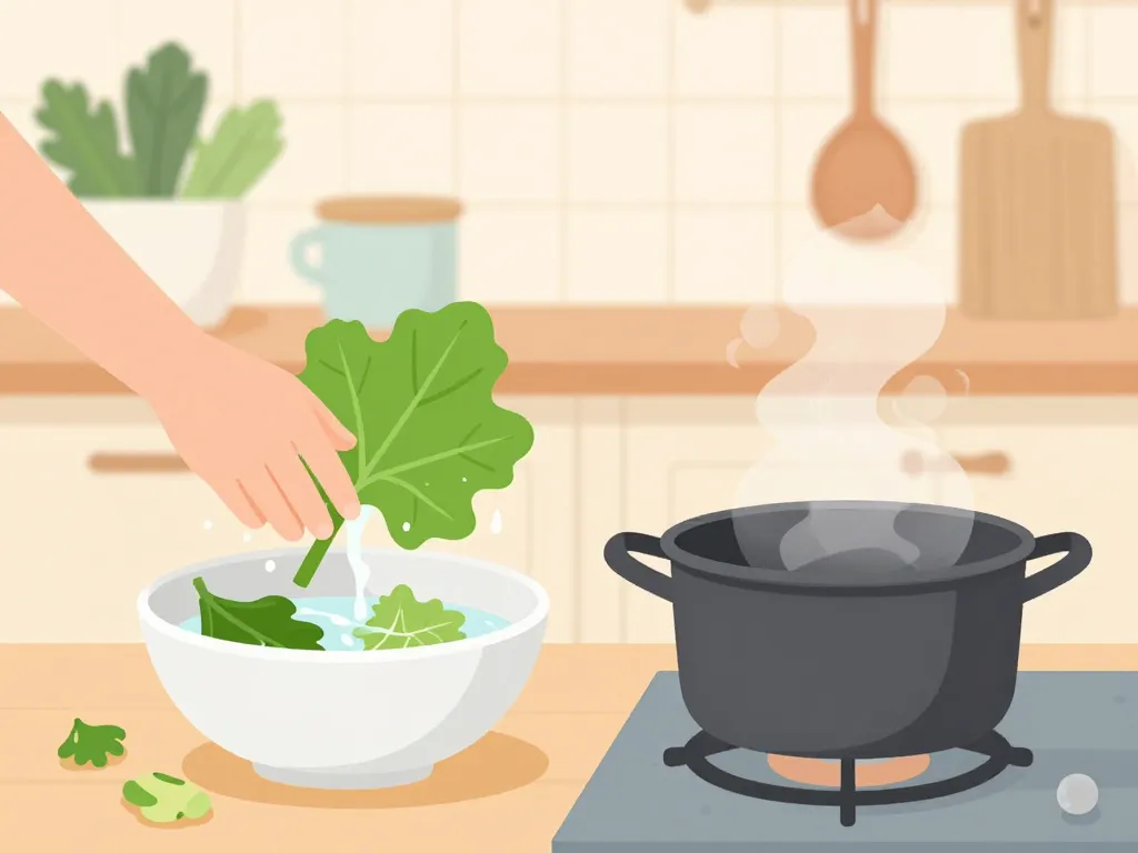 feuille de butternut cuisine sélection lavage cuisson