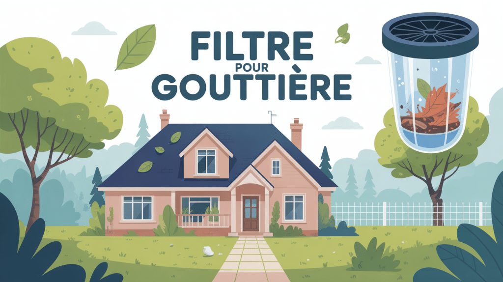 illustration filtre pour gouttière évitant feuilles sur maison