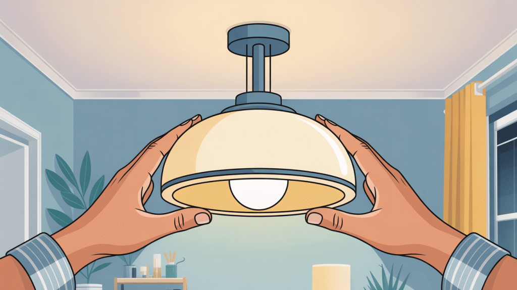 fixer luminaire plafond sans percer sans outil