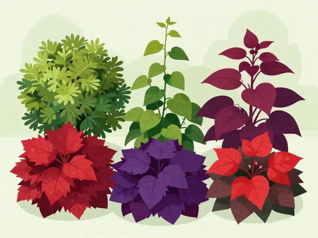 Variété espèces goutte de sang plante identification visuelle