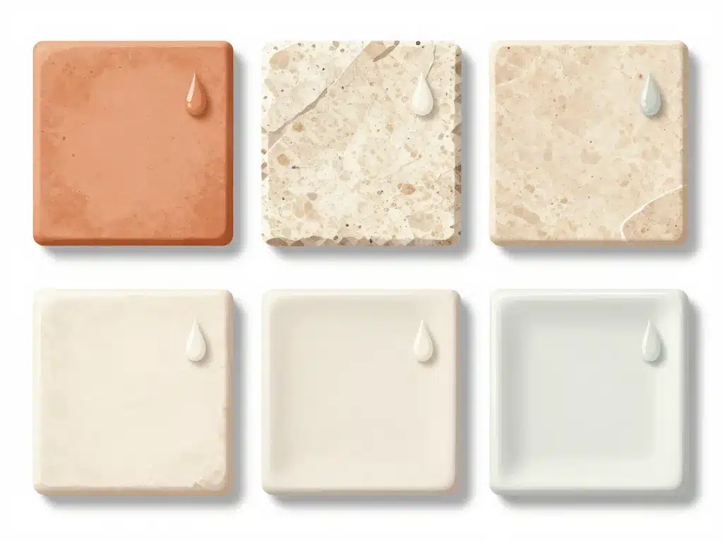 imperméabilisant carrelage illustration absorption carrelages