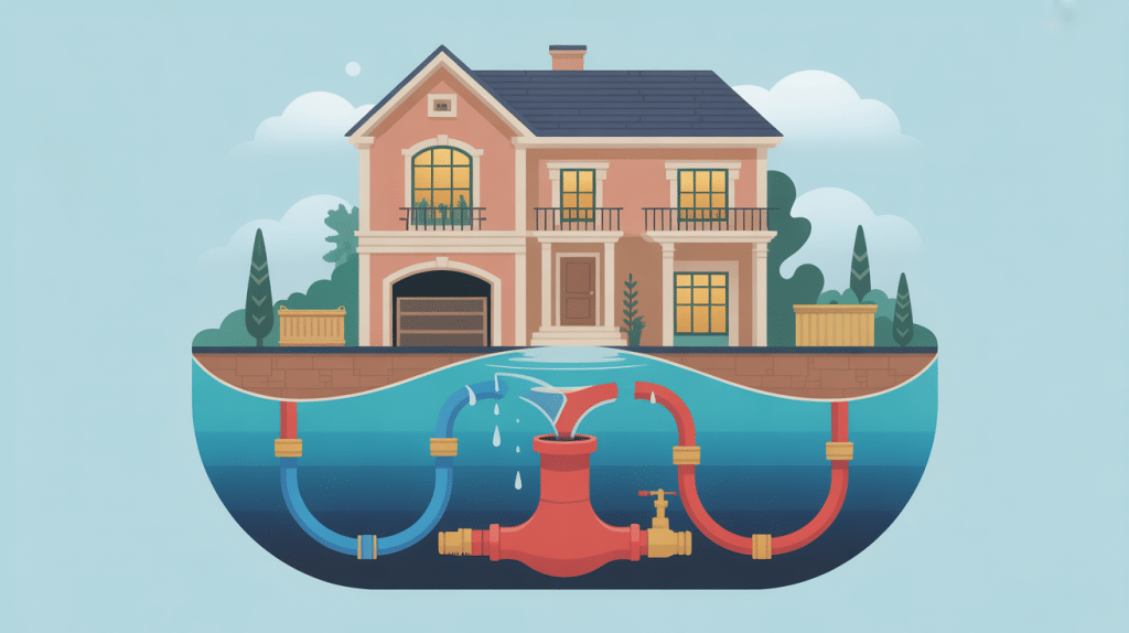 illustration installation de pompe de relevage maison eaux usées