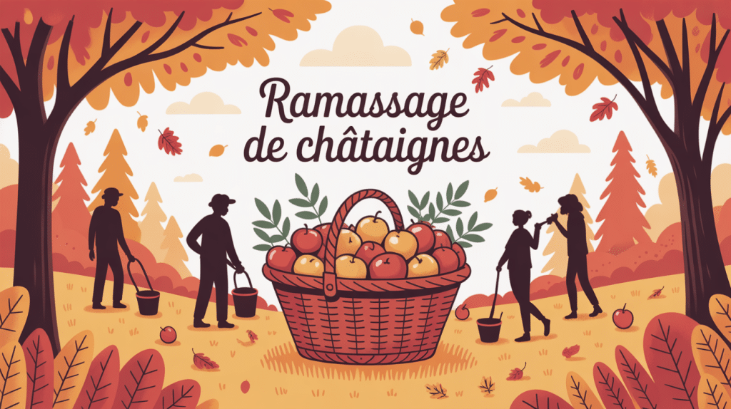 ou ramasser des châtaignes autour de moi paysage forêt automne panier