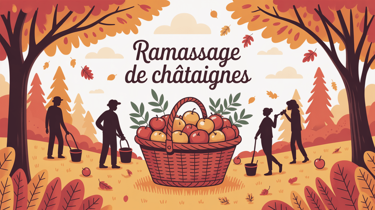 ou ramasser des châtaignes autour de moi paysage forêt automne panier