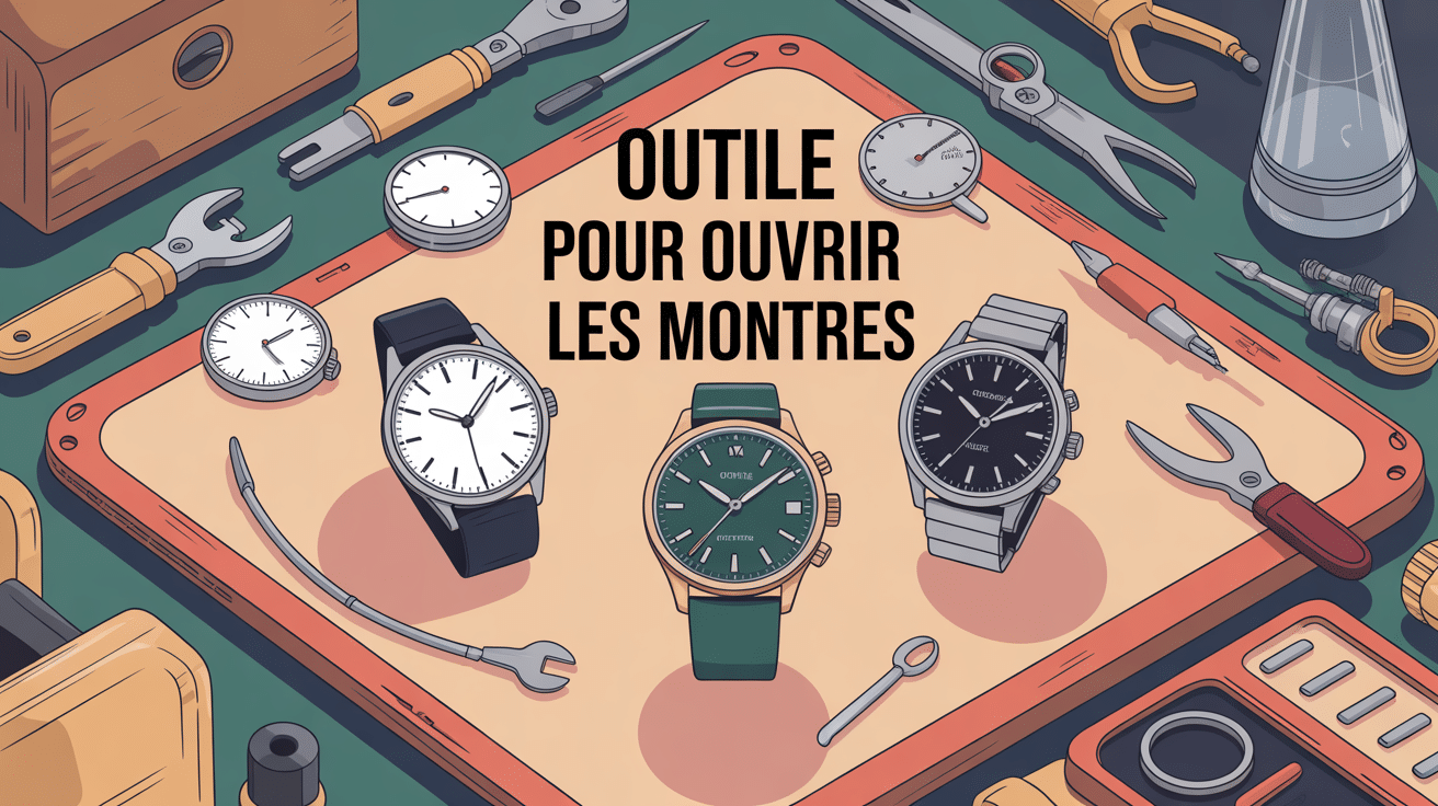outil pour ouvrir les montres sur plan de travail éclairé