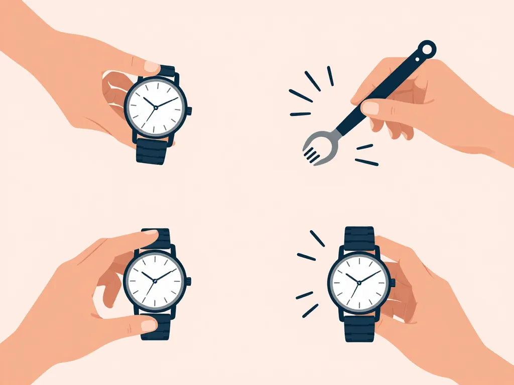 outil pour ouvrir les montres diagramme gestes corrects et erreurs