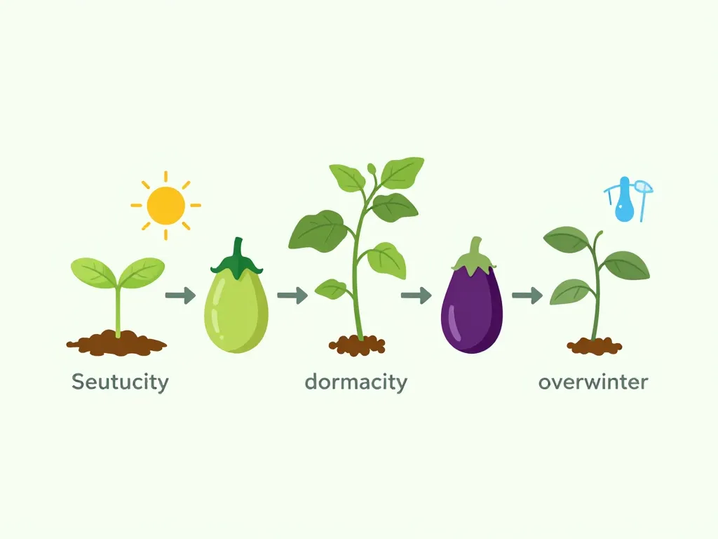 peut-on garder un pied d'aubergine d'une année sur l'autre, schéma cycle de vie aubergine