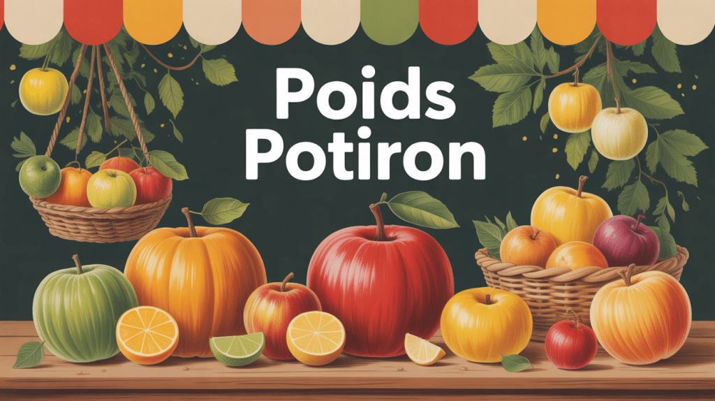 illustration poid potiron marché automnal