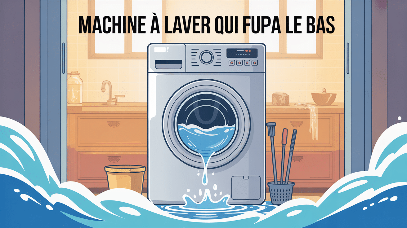 image machine à laver qui fuit par le bas diagnostic