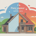 illustration coupe mur toiture pare vapeur laine de verre