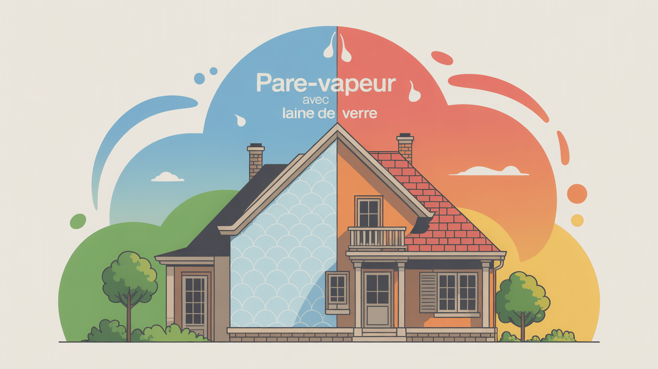 illustration coupe mur toiture pare vapeur laine de verre