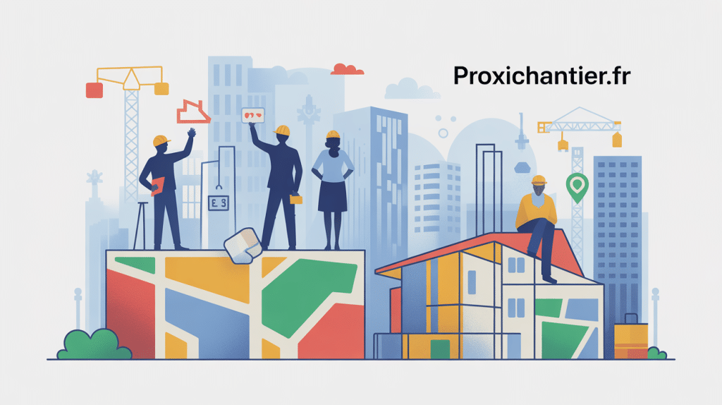 illustration plateforme proxichantier fr professionnels et clients sur chantier