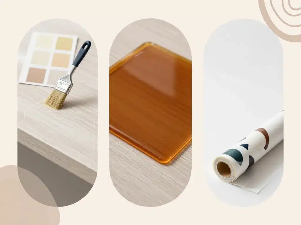 Solutions pour renover plan de travail stratifié peinture résine adhésif