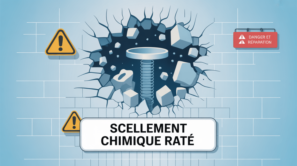 Scellement chimique raté fixation béton sécurité