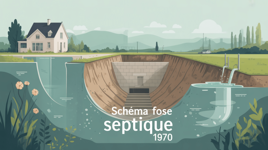 schéma fosse septique 1970 coupe maison fosse ancienne béton