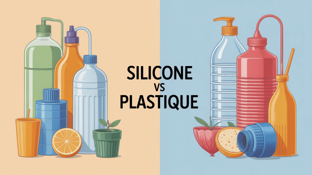illustration silicone plastique comparaison usages quotidiens