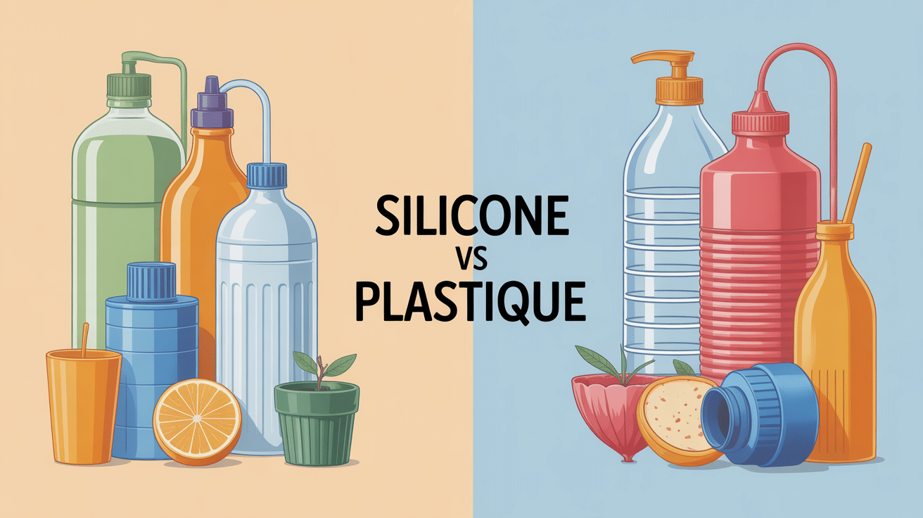 illustration silicone plastique comparaison usages quotidiens