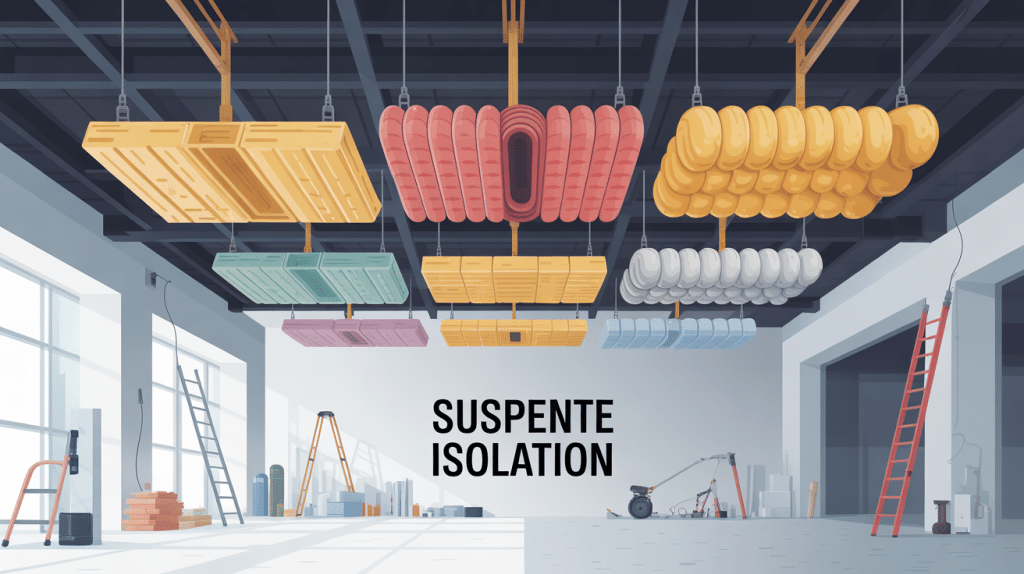 illustration suspente isolation plafond laine minérale thermique acoustique