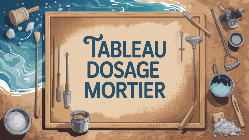 illustration tableau dosage mortier sur chantier organisé