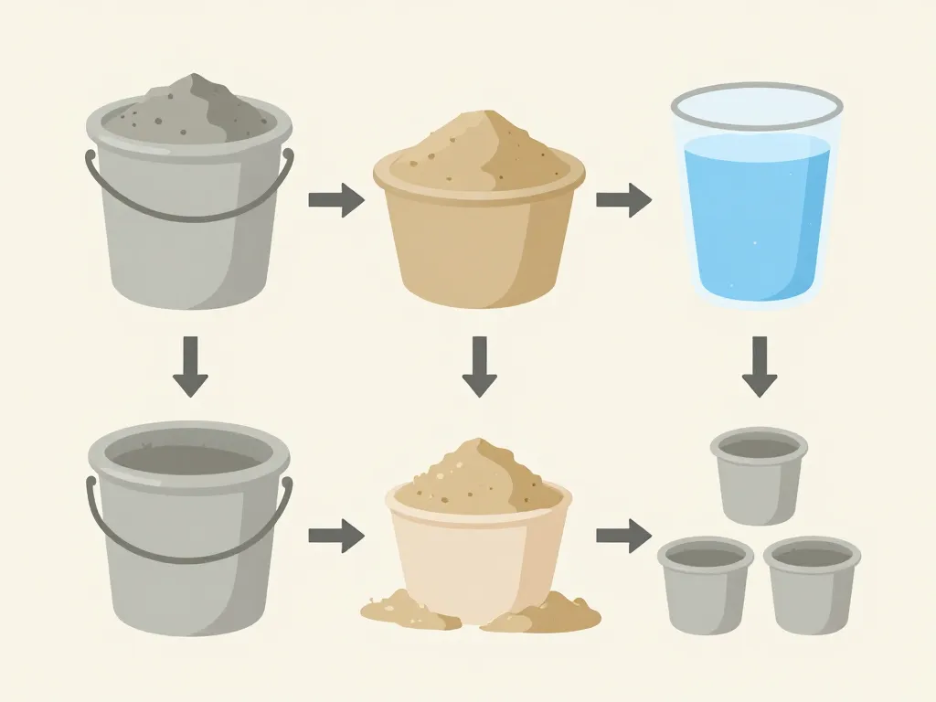 schema ratios tableau dosage mortier ciment sable eau