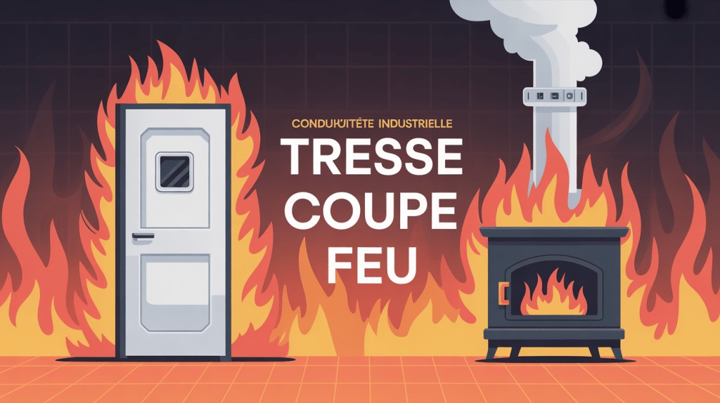 illustration tresse coupe feu sur porte poêle conduit sécurisée