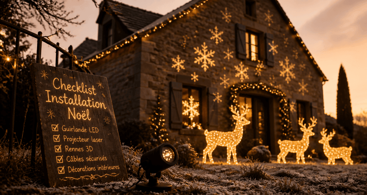 decoration noel exterieur guirlande led rennes