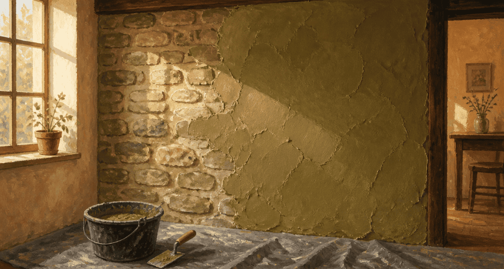 enduit correcteur thermique appliqué sur mur ancien