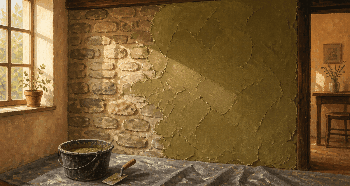 enduit correcteur thermique appliqué sur mur ancien