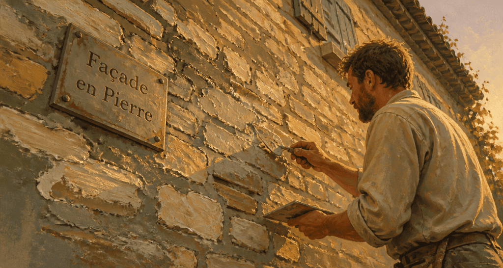 façade pierre apparente rénovation artisan