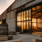 hangar aménagé en maison en cours de réhabilitation