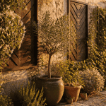 idee pour cacher un mur exterieur avec plantes et panneaux