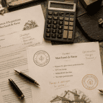 marchand de bien fiscalité bureau contrats calculatrice