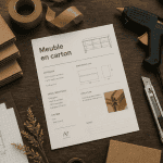 meuble en carton fabrication vue outils et cannelure