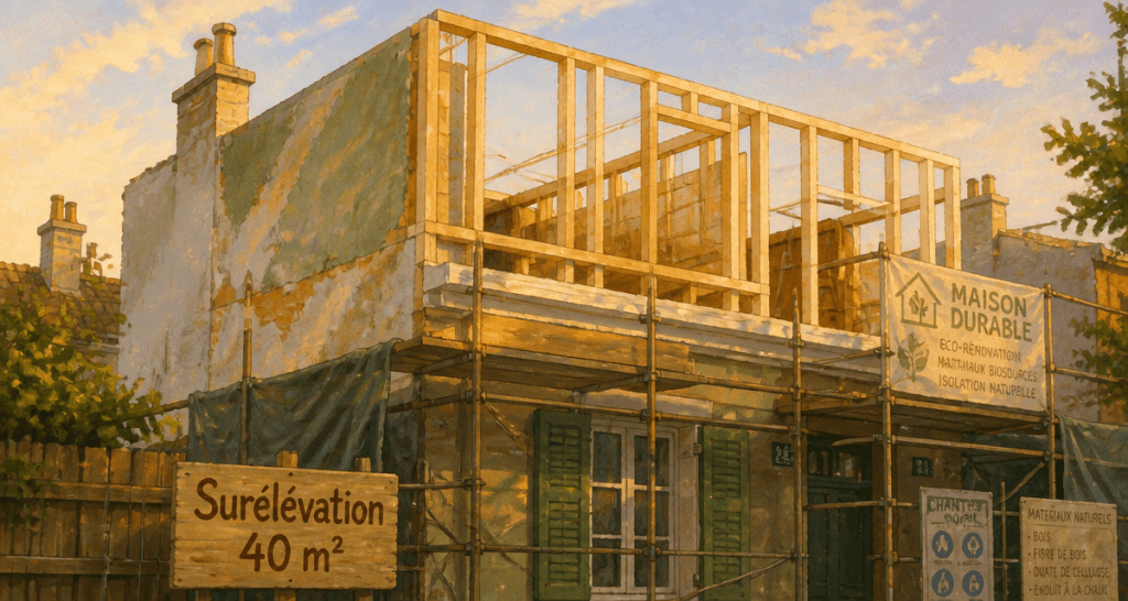 prix surélévation maison 40m2 chantier