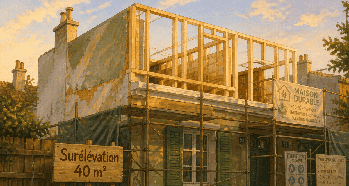 prix surélévation maison 40m2 chantier