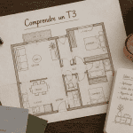 t3 combien de chambre plan et clés sur table