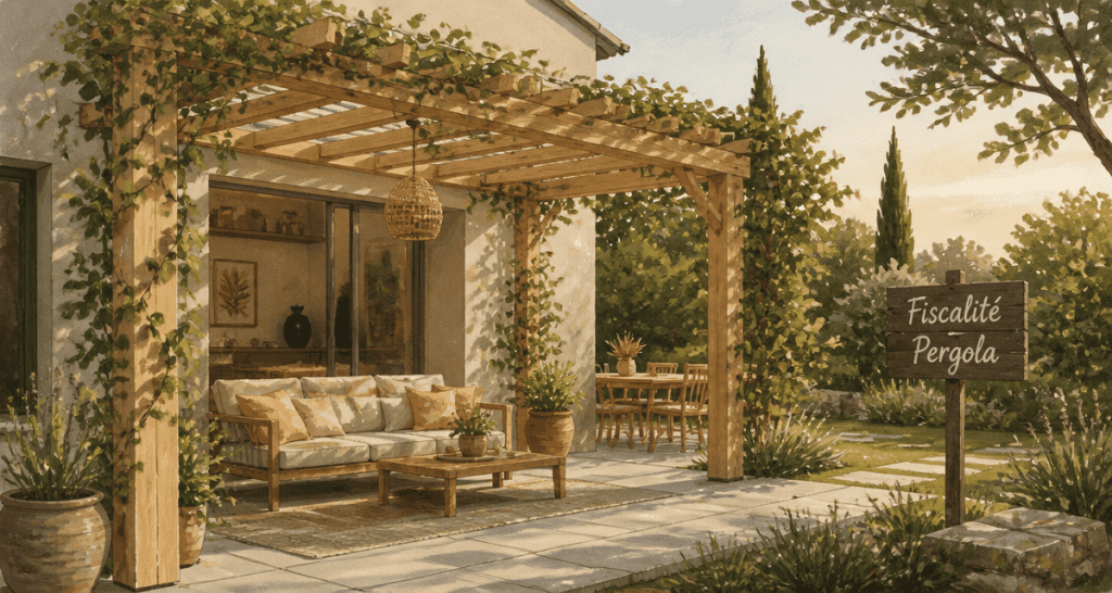 taxe pergola pergola bois jardin
