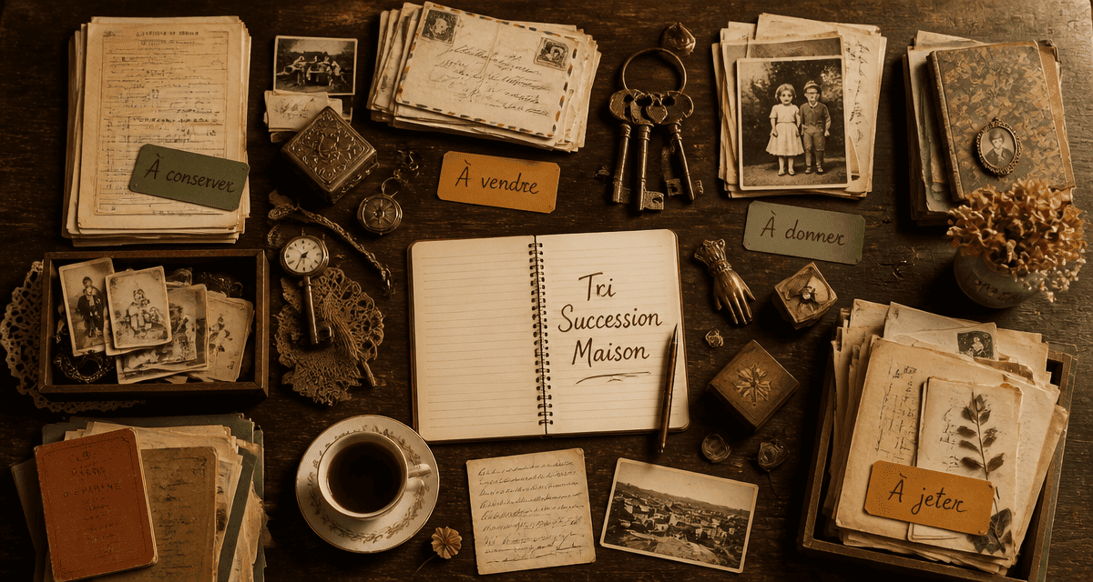 Vider maison après décès, tri objets et documents