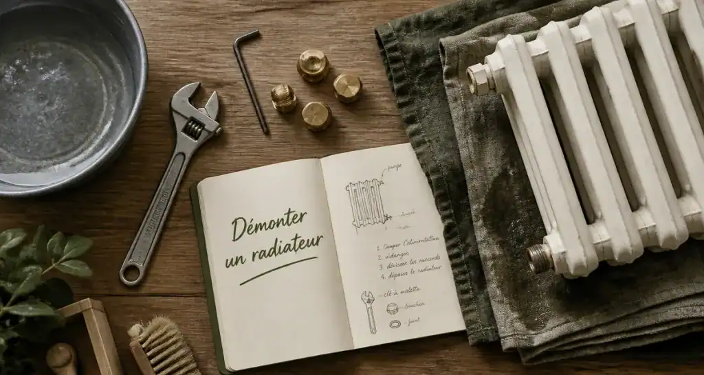 comment demonter radiateur outils etapes sur plan de travail