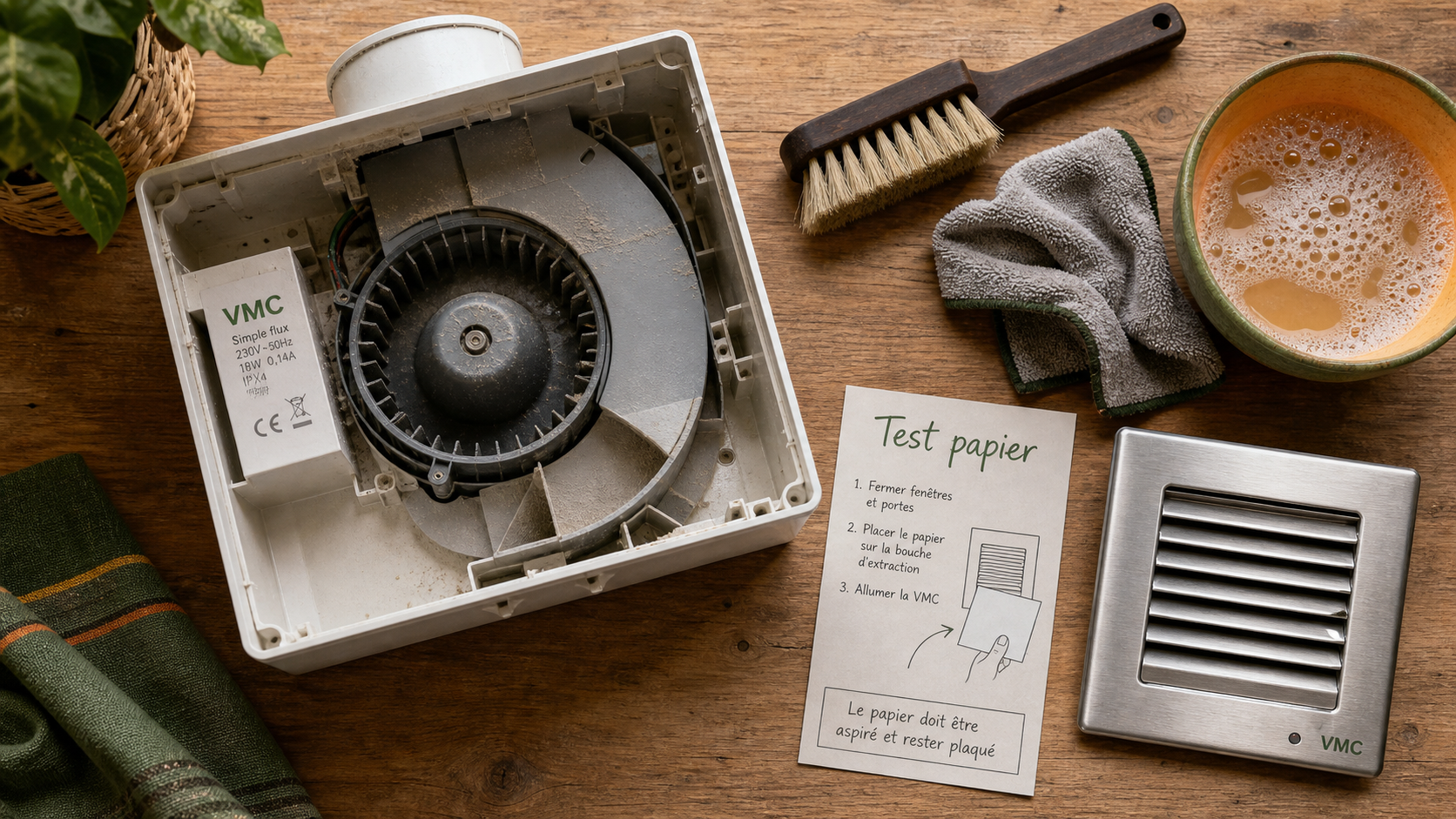 Maintenance VMC : nettoyage ventilateur et filtre pour air pur