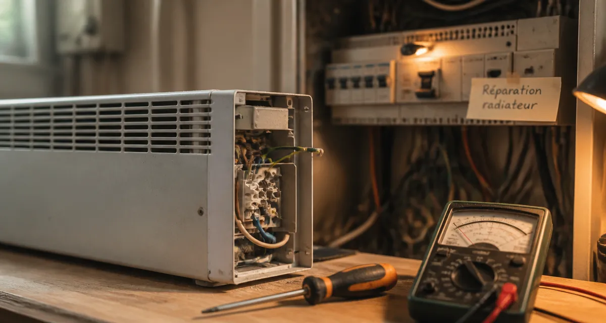 Réparation radiateur électrique : diagnostic avec multimètre et tournevis