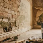 Assèchement des murs humides : salpêtre et remontées capillaires visibles